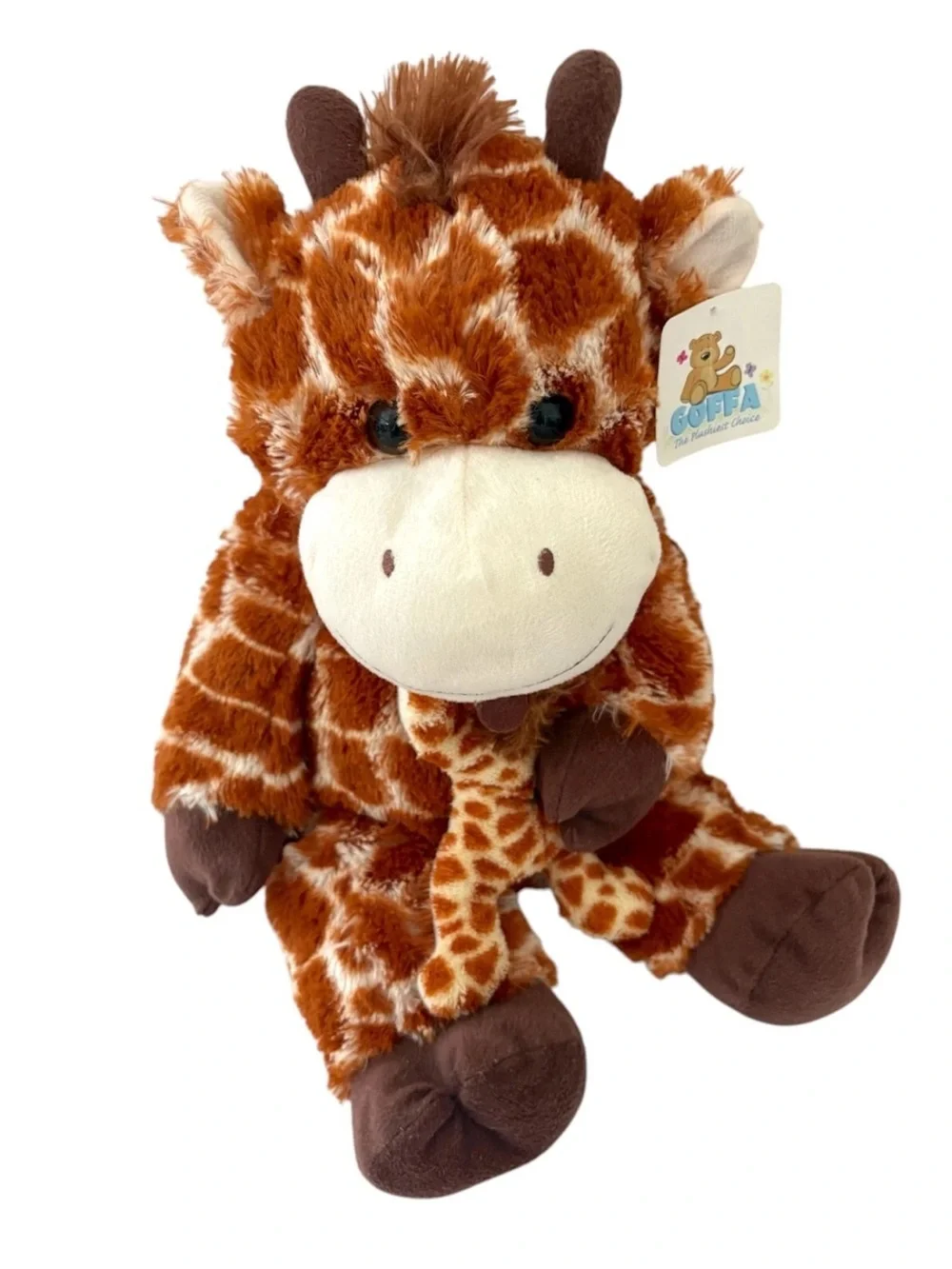 Plush Mama Giraffe Holding Baby Giraffe – 19